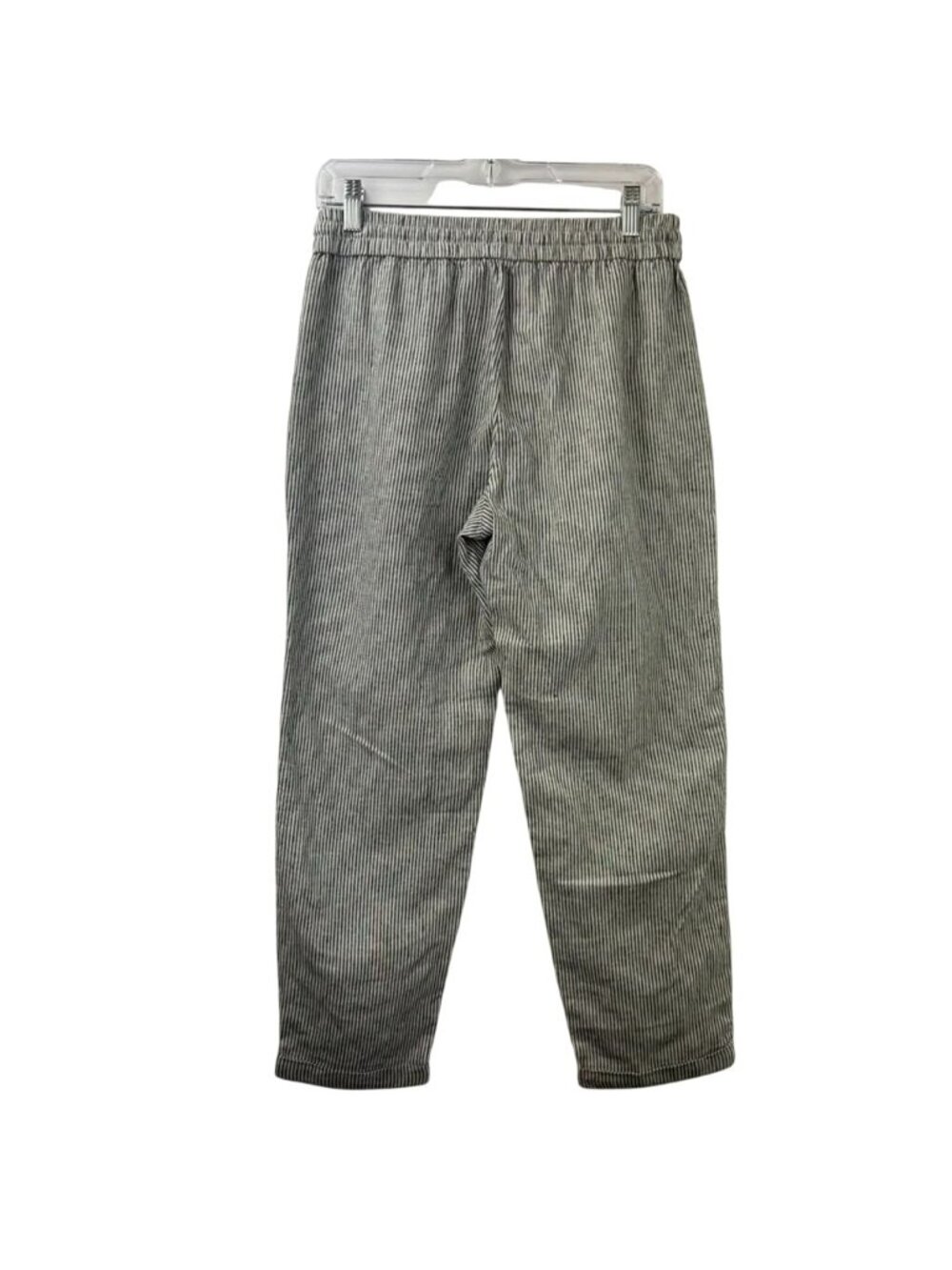 J.Crew Factory Pants Womens Size 4 Gray/White Striped Linen Blend Drawstring NWT - Picture 3 of 16